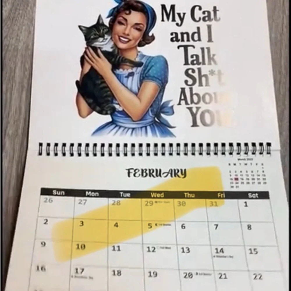 Vintage Household Themed Paper Calendar